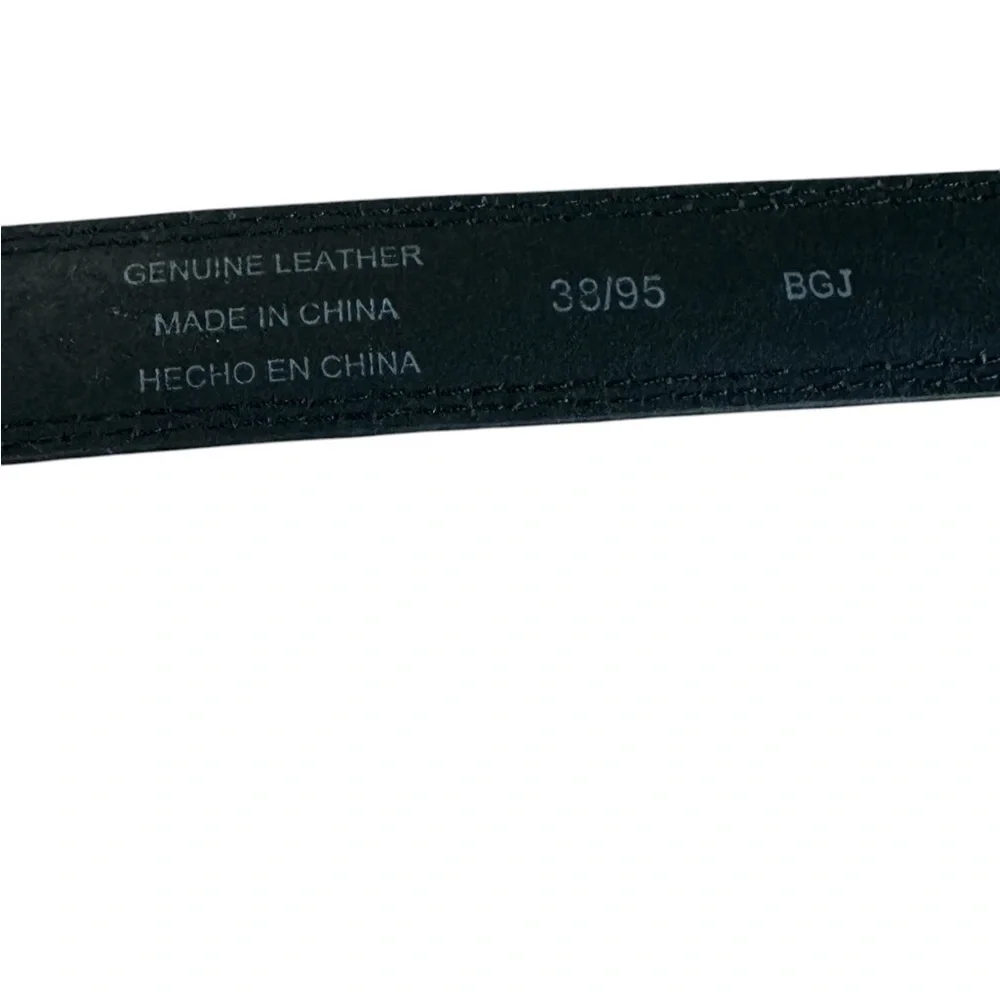 Docker Leather Belt - Mens Size 38/95 - Black Silver Buckle